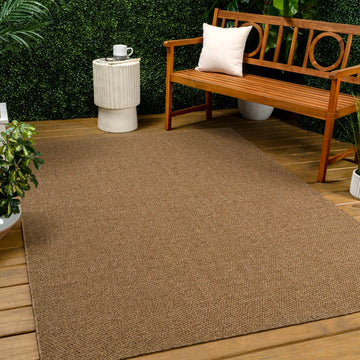 Solana Easy Jute Rustic Solid Color Area Rug